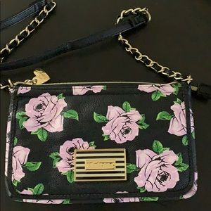 Betsey Johnson black floral purse
